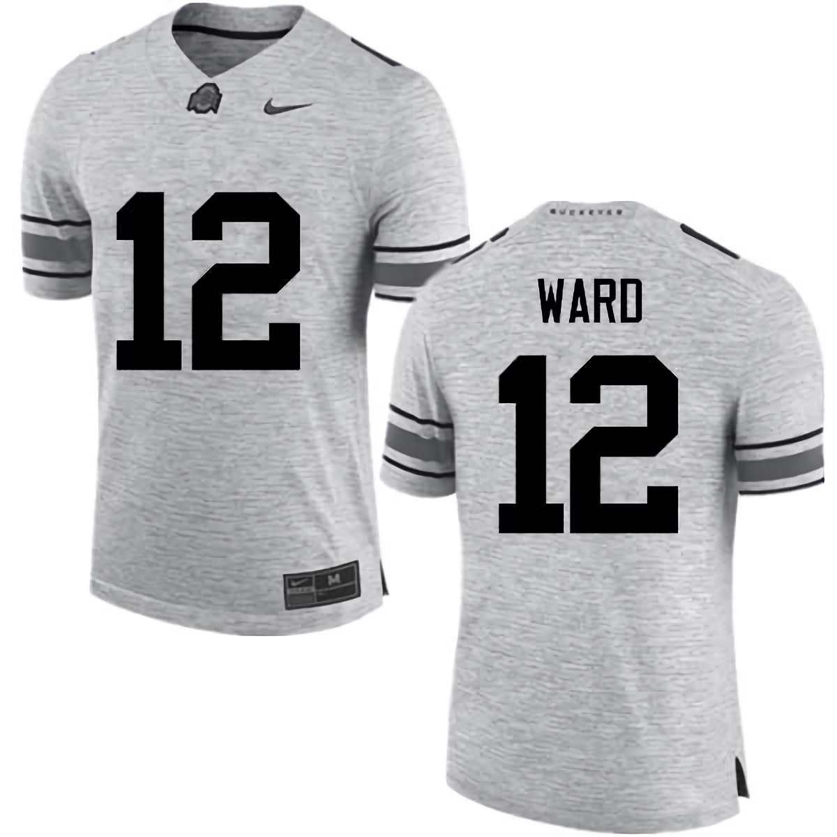 Denzel Ward Ohio State Buckeyes Men's NCAA #12 Nike Gray College Stitched Football Jersey YFO3256IU